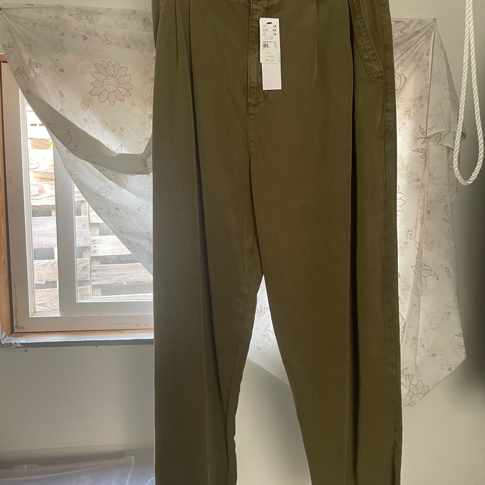 Topshop Olive Green Trousers